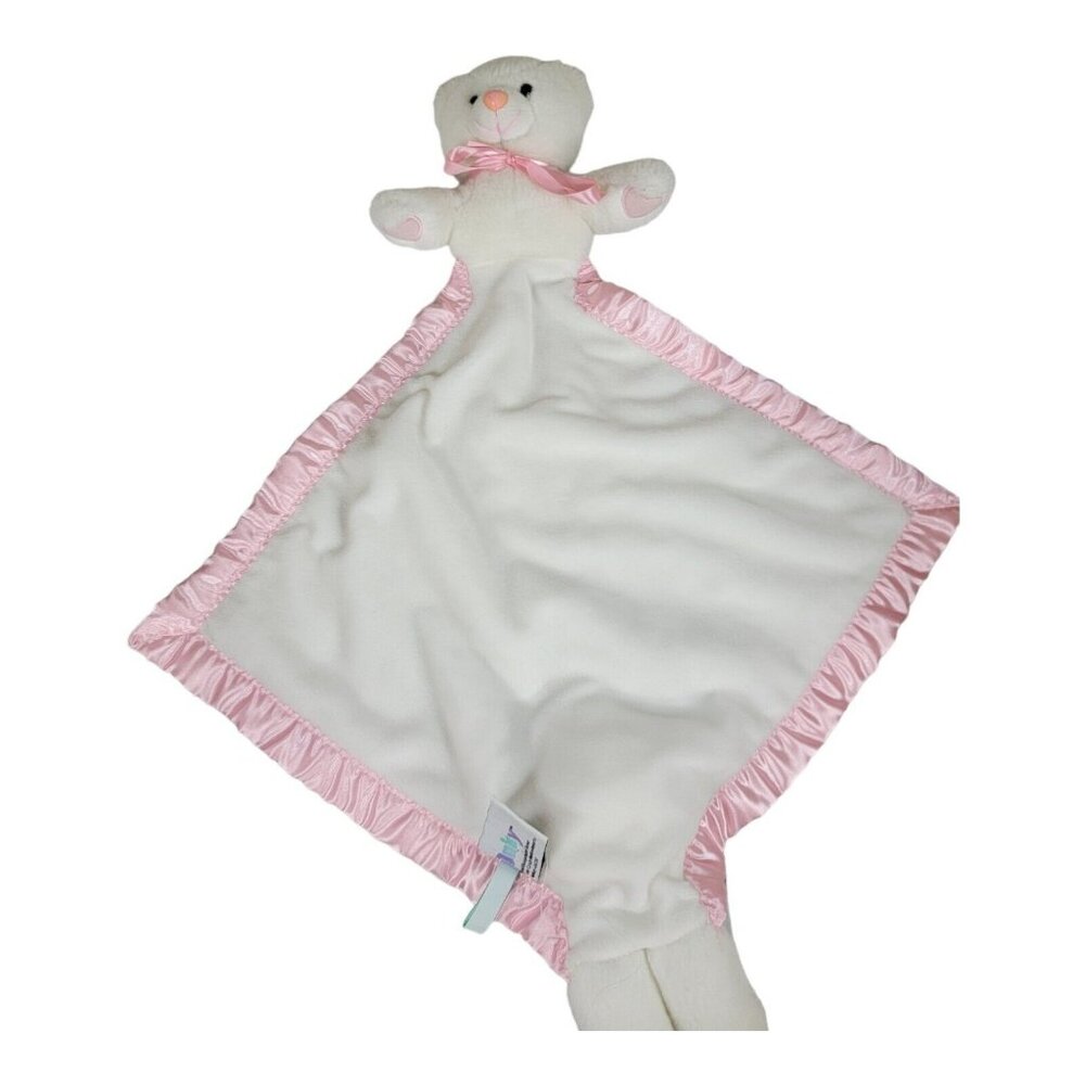 My Banky Blankie Lovie Lovey Plush‎ Teddy Bear Satin Trim Baby Blanket Toy Pink